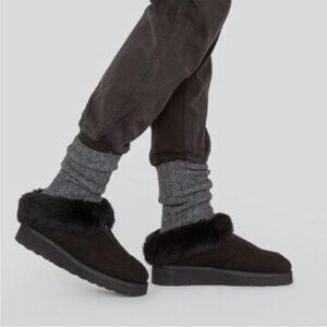 Grenson Wynter Slippers Black Shearling US 8 NEW